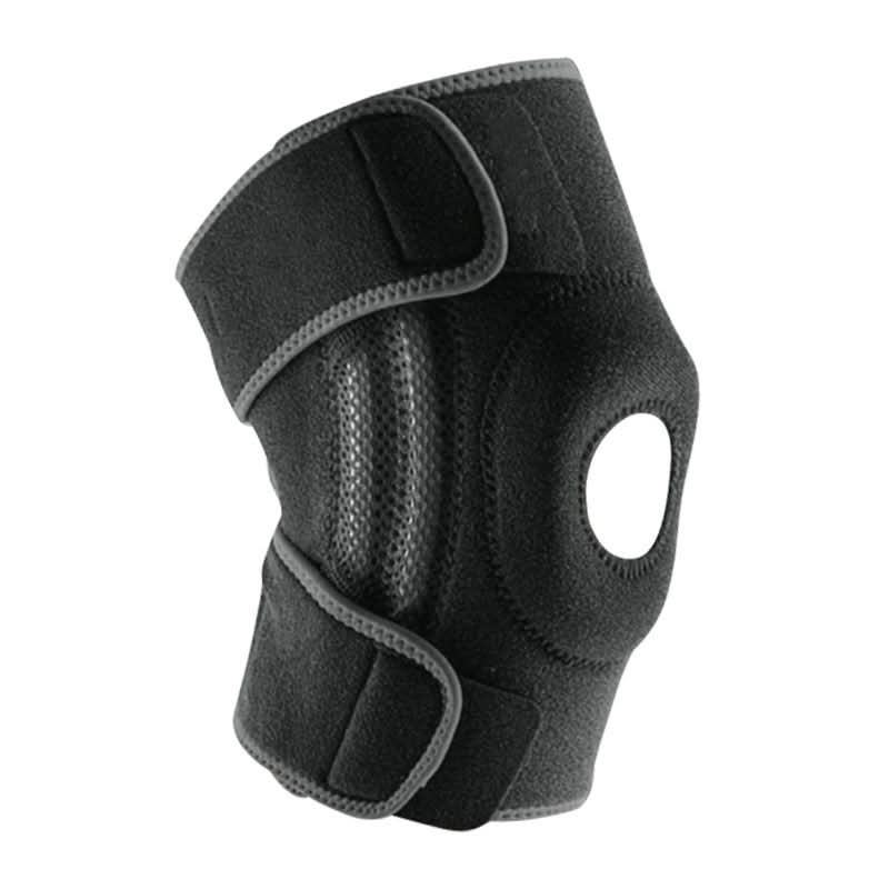 Adjustable knee brace with spring support for larger sizes