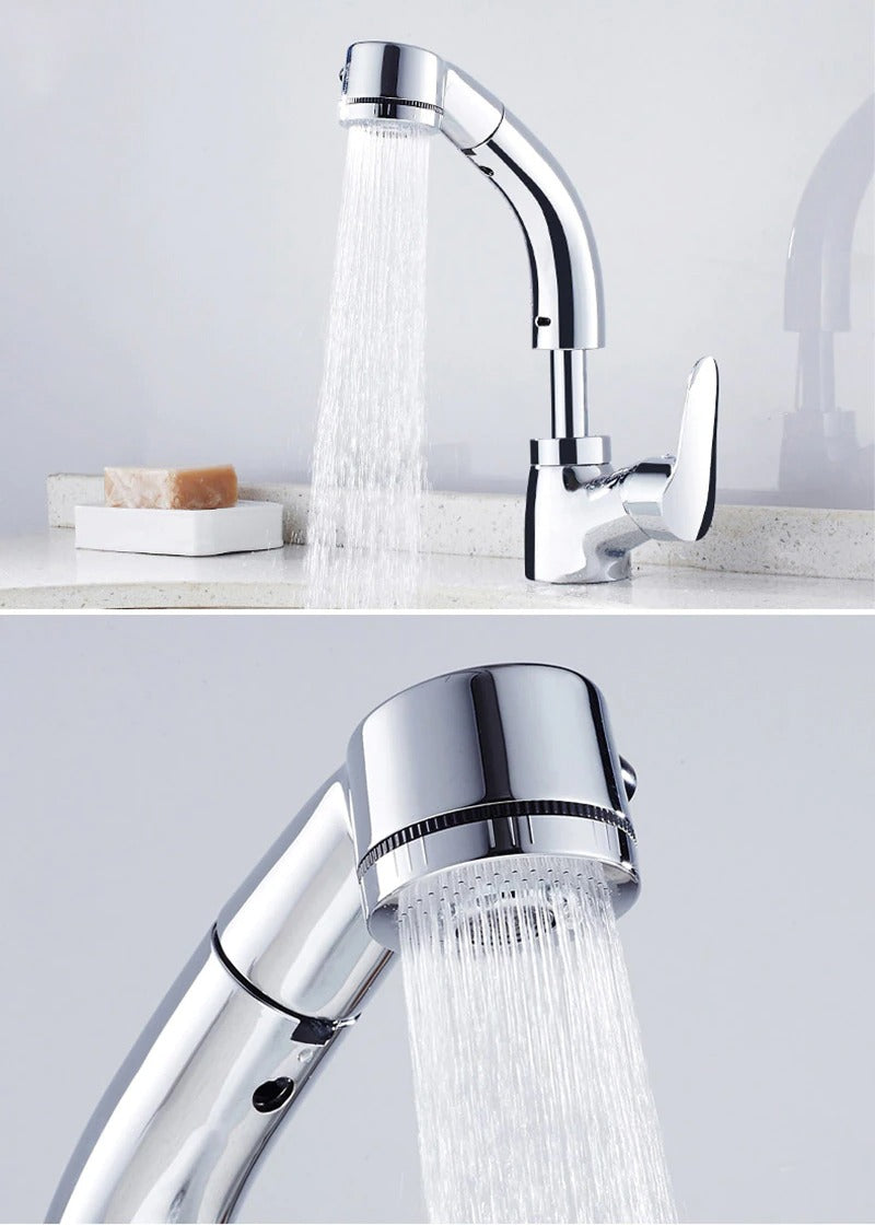 FlexiStream Adjustable Bathroom Faucet Pull-Out Elegant Finish