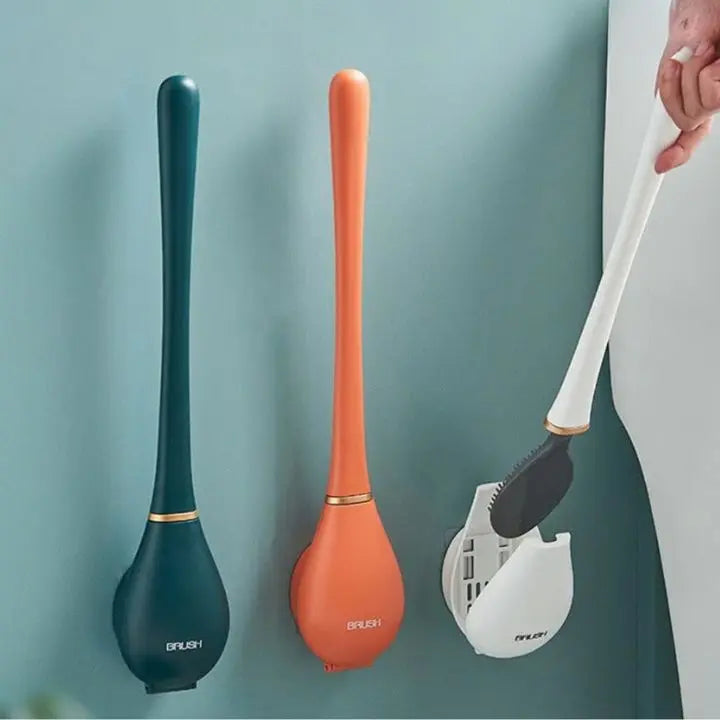 Flexible Silicone Toilet Brush – Drip-Free & Wall-Mounted