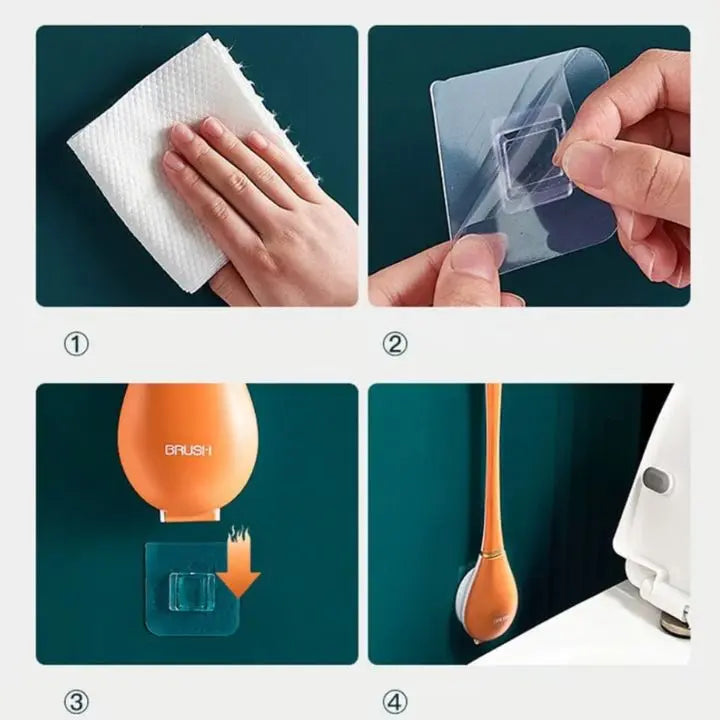 Flexible Silicone Toilet Brush – Drip-Free & Wall-Mounted