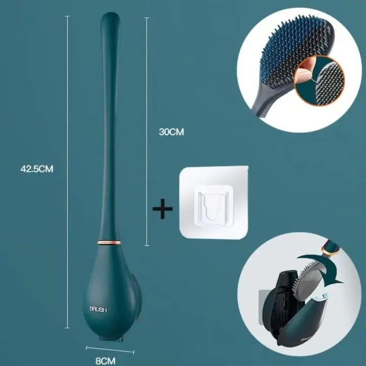 Flexible Silicone Toilet Brush – Drip-Free & Wall-Mounted