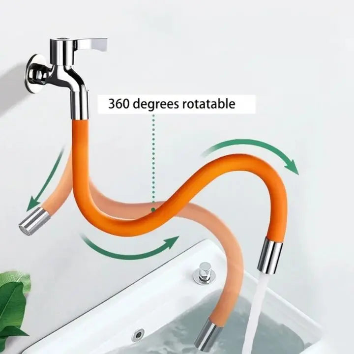 Flexible faucet extension – 50cm 360° swivel & water-saving