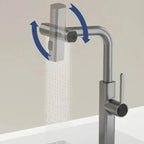 Flexible waterfall kitchen faucet with multiple spray modes