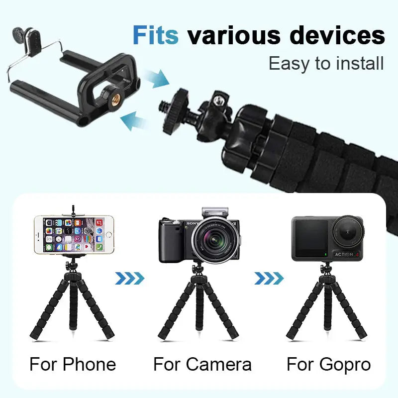 Flexible Octopus Mini Tripod for Cameras and Smartphones