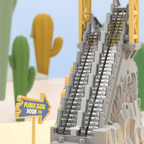 Children's trampoline with dinosaur motif and shock-absorbing construction