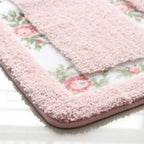 Floral Border Absorbent Bath Mat