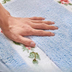 Floral Oval Plush Bath Mat