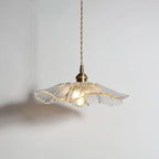 Romantic Hanging Lamp with Floral Glass Shade