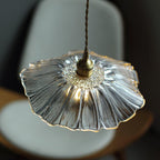 Romantic Hanging Lamp with Floral Glass Shade