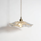 Romantic Hanging Lamp with Floral Glass Shade