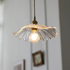 Romantic Hanging Lamp with Floral Glass Shade