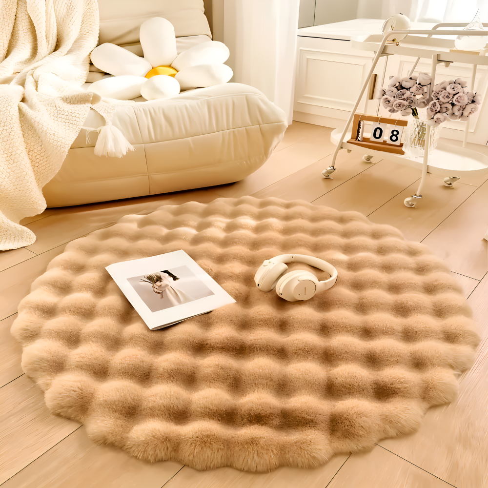 Round Soft Non-slip Doormat – Cozy Fleece Home Decoration