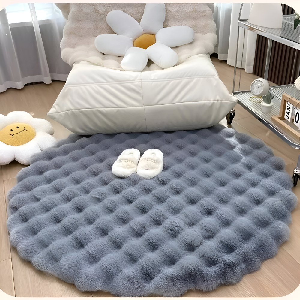 Round Soft Non-slip Doormat – Cozy Fleece Home Decoration