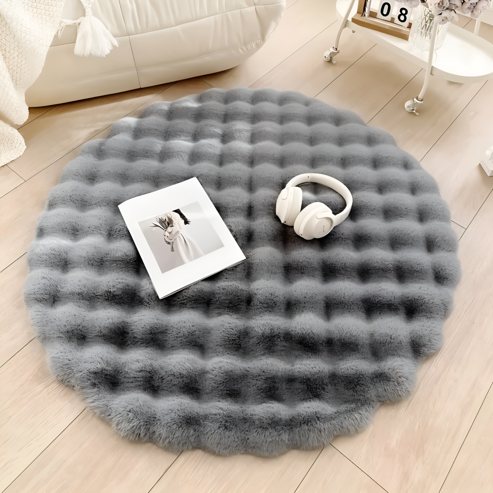 Round Soft Non-slip Doormat – Cozy Fleece Home Decoration