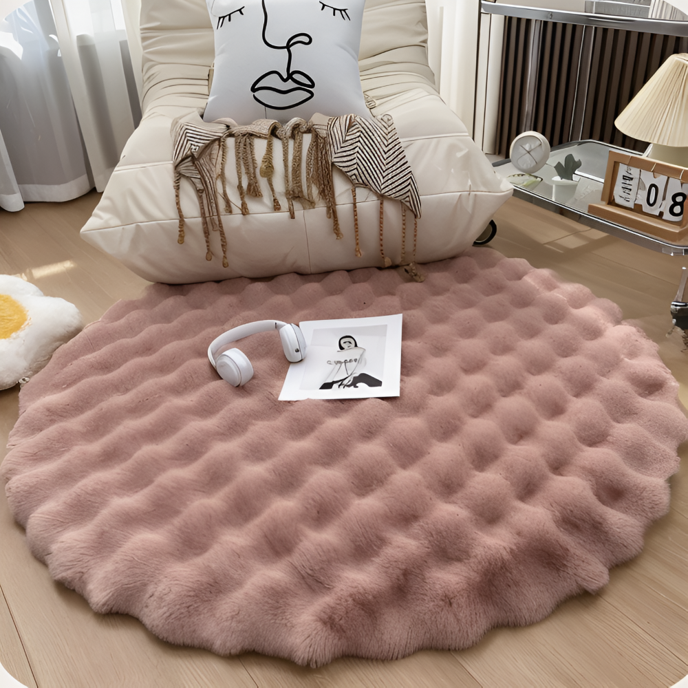 Round Soft Non-slip Doormat – Cozy Fleece Home Decoration