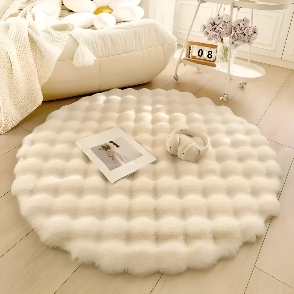 Round Soft Non-slip Doormat – Cozy Fleece Home Decoration