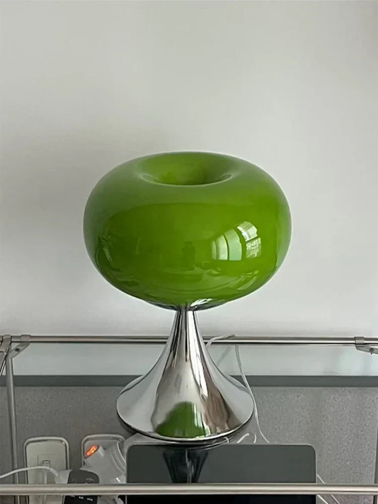 Antique Apple Table Lamp made of Glass | E27 Halogen, Rotary Switch