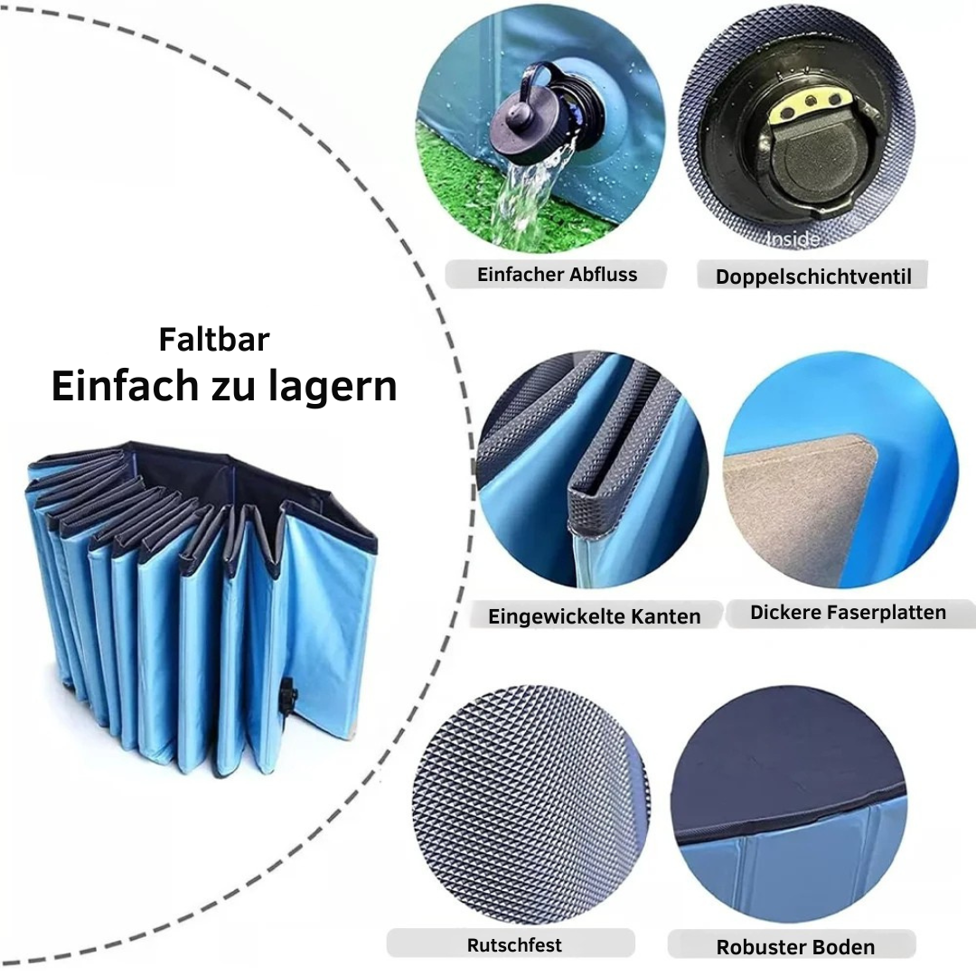 Foldable PVC Dog Pool with Drainage Valve
