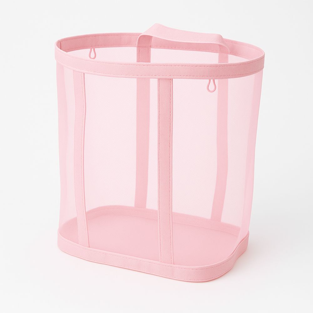 Foldable Mesh Laundry Basket with Hanging Loop