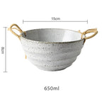 Fortessa ceramic bowl with hemp rope handle