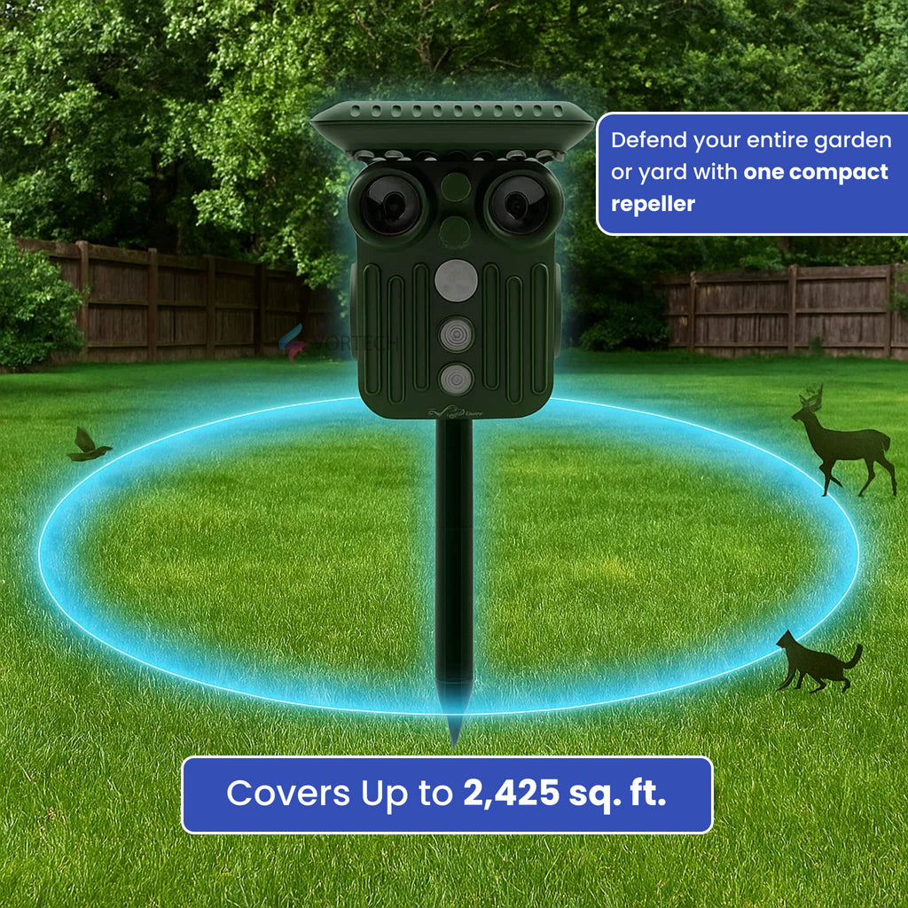 Ultrasonic Solar Deer Repeller | 5 Adjustable Modes. Waterproof & Eco-Friendly for Home Gardens and Yards