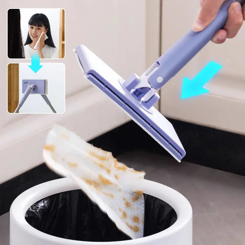 Hands-free Cleaning Mop for Wet Wipes – Clean Without Bending