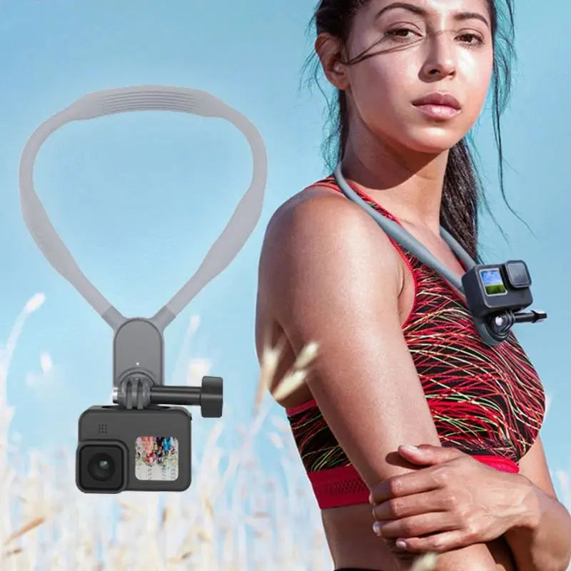 Hands-free U-shaped neck holder for POV and Vlog recordings