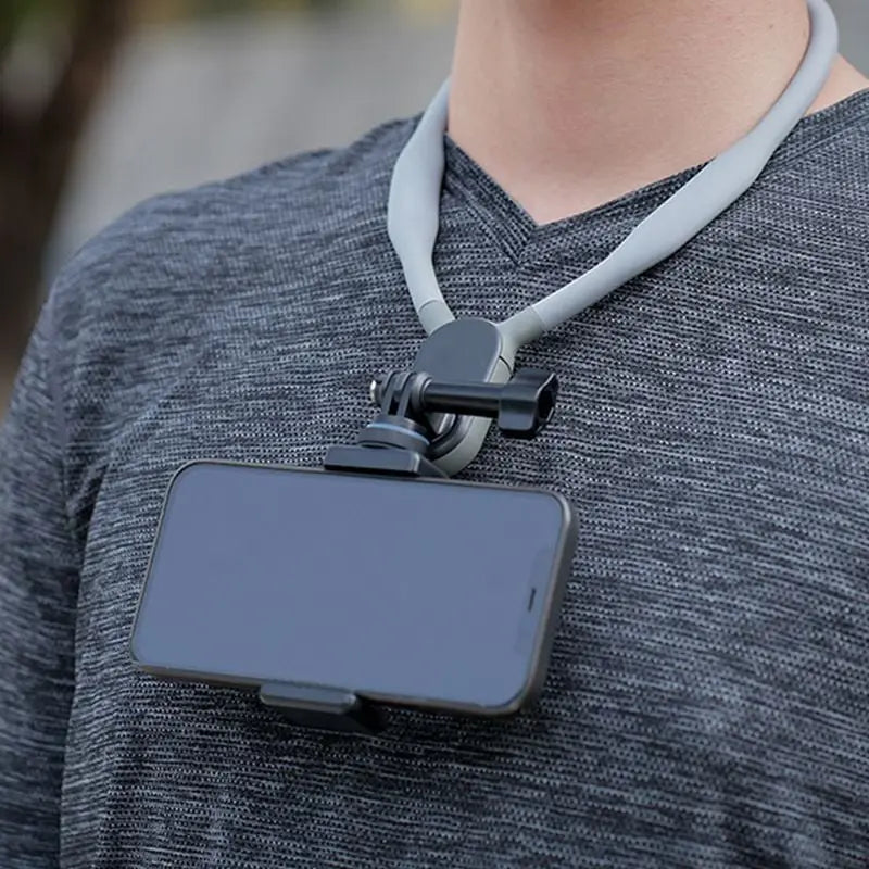 Hands-free U-shaped neck holder for POV and Vlog recordings