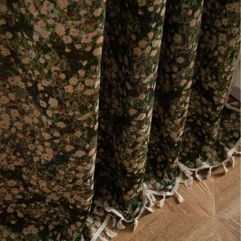 French Vintage Floral Pattern Curtain