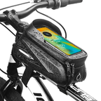 Waterproof bike saddle bag with touchscreen & mobile phone compartment