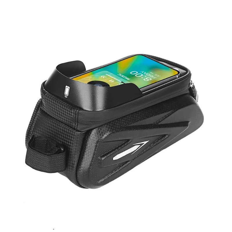 Waterproof bike saddle bag with touchscreen & mobile phone compartment