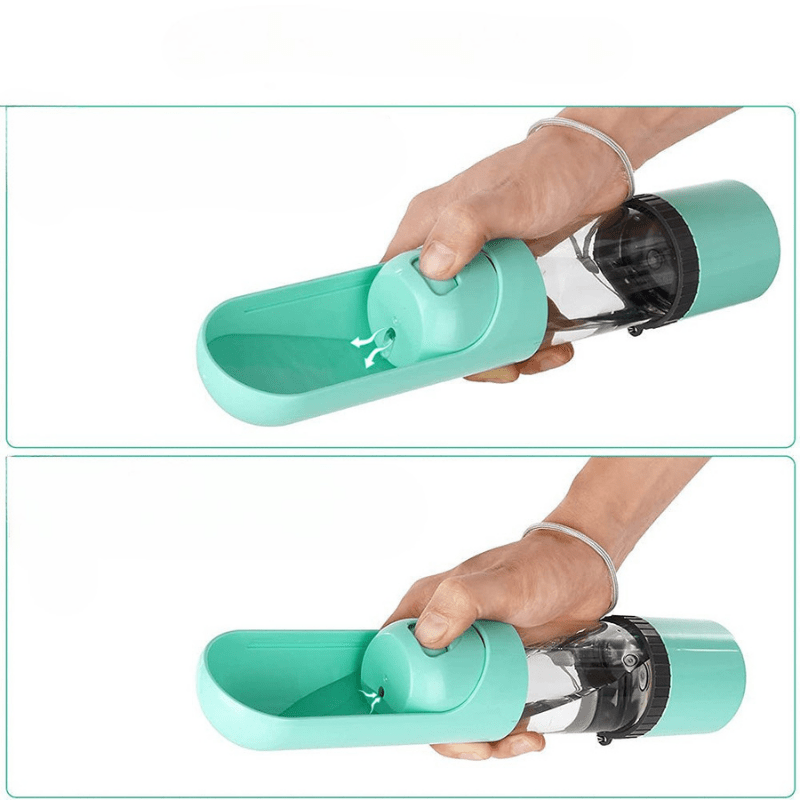 2-in-1 dog bottle with food & water bowl