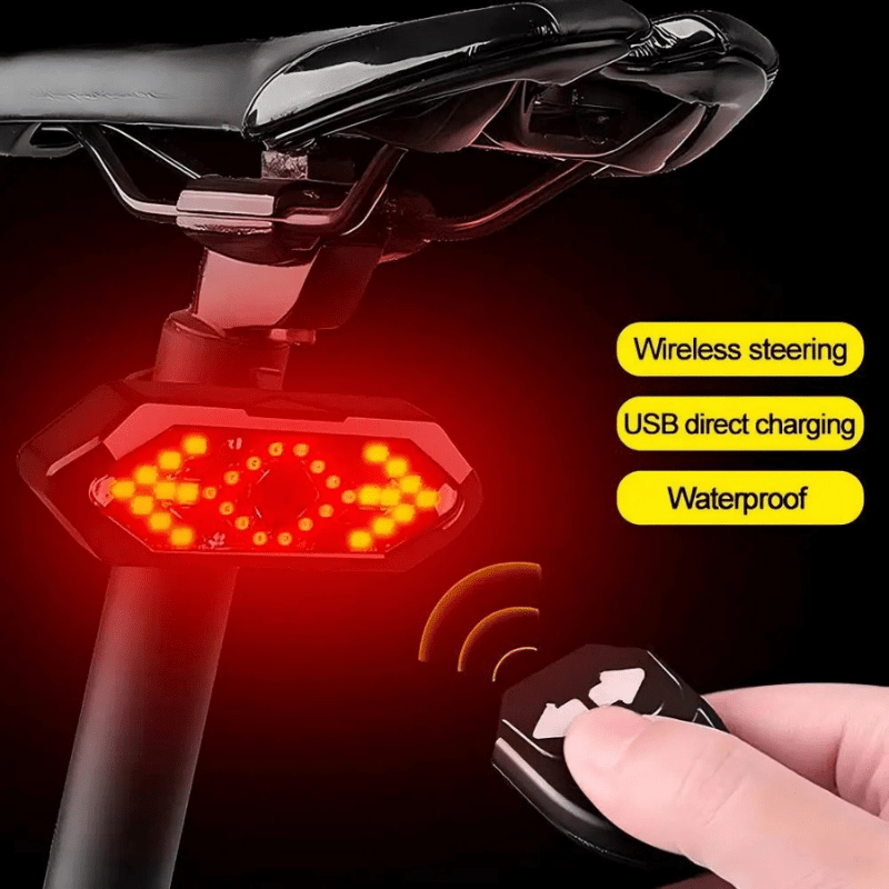 Rechargeable bicycle rear light with remote control & 32 LEDs