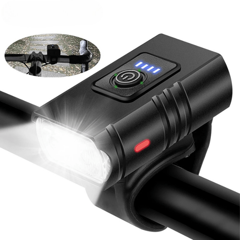 Rechargeable LED bike front light with 6 modes & USB-C charging function