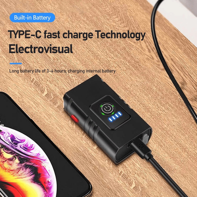 Rechargeable LED bike front light with 6 modes & USB-C charging function
