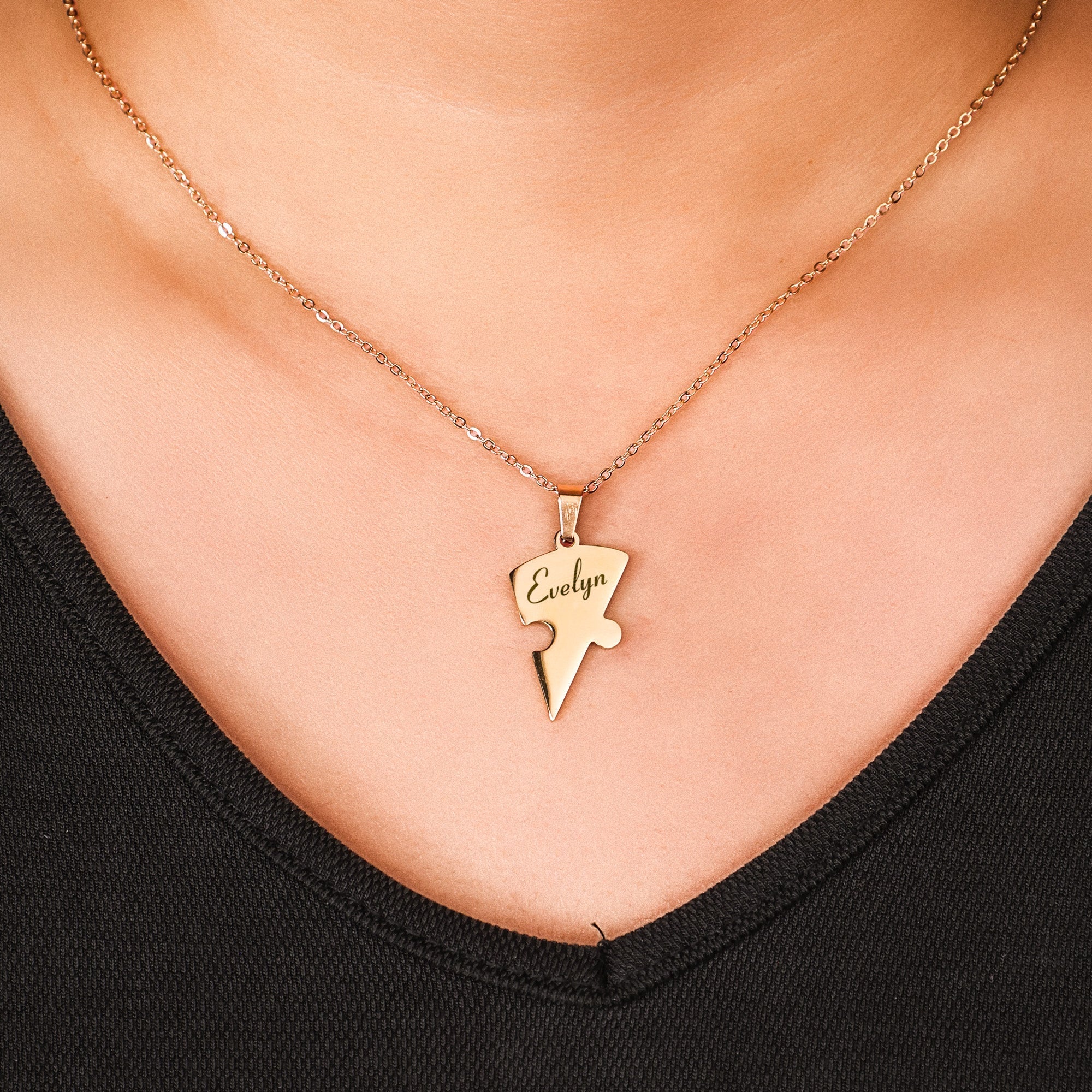 Personalized Family Heart Puzzle Necklace