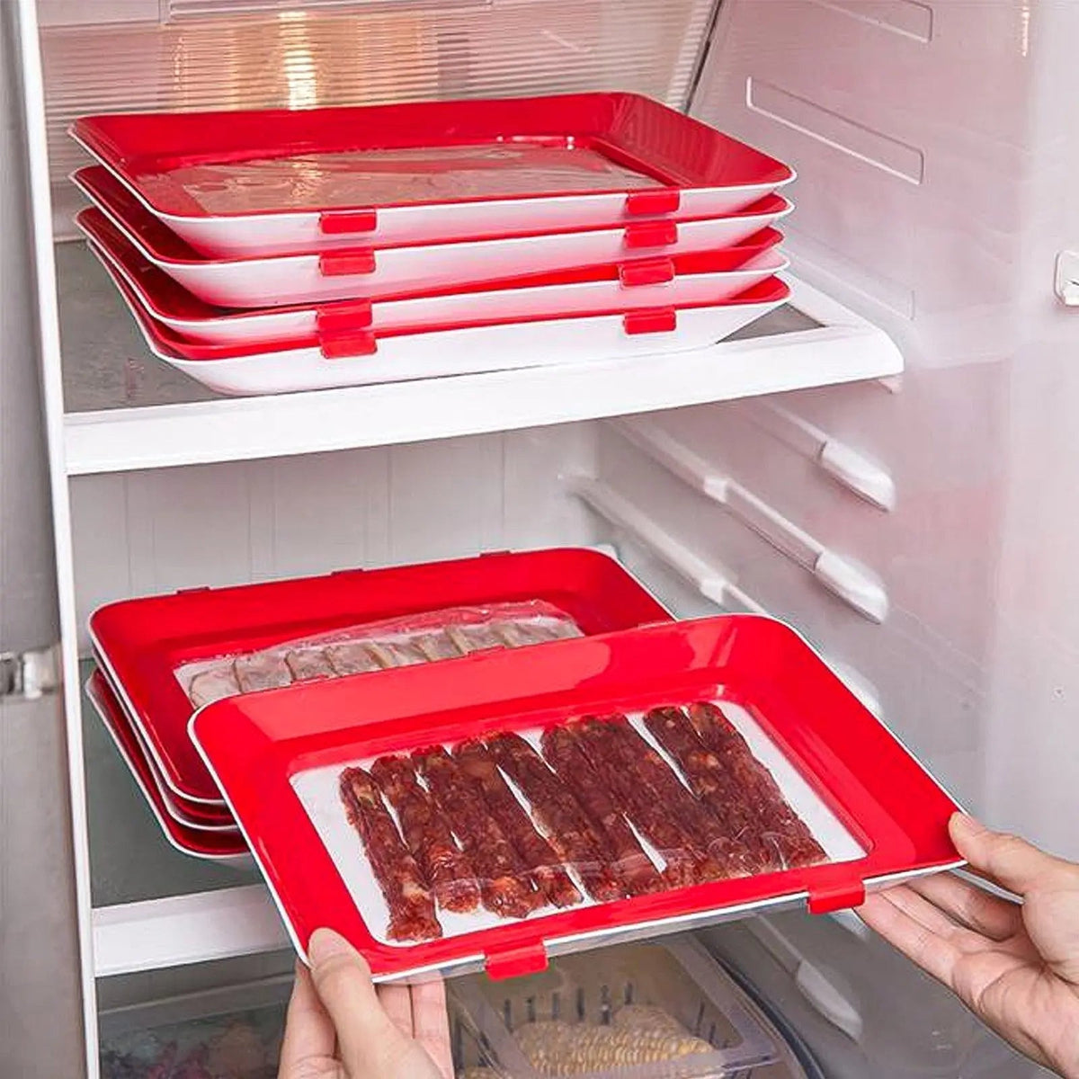 Fresh container with airtight closure – Stackable storage tray