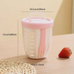 Fruit cup with sieve & fork – Leak-proof