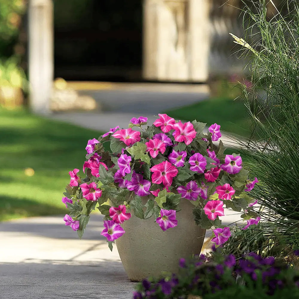 Spring-like Artificial Petunias made of Silk