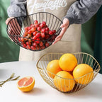 Fruit basket – iron – hollow drain basket – living room decor