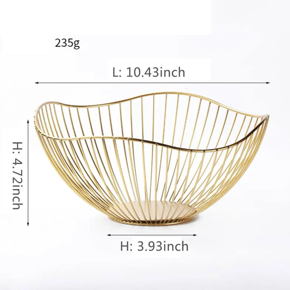 Fruit basket – iron – hollow drain basket – living room decor