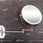 Cosmetic Mirror VisoGlow | 3 Light Colors | 3x Magnification | Wireless & Rechargeable
