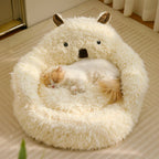 Alpaca-shaped, fluffy, warm, detachable dog and cat bed