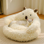 Alpaca-shaped, fluffy, warm, detachable dog and cat bed