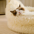 Alpaca-shaped, fluffy, warm, detachable dog and cat bed