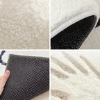 Faux Cashmere Checkered Cozy Nightstand Rug Irregular Shape Rug