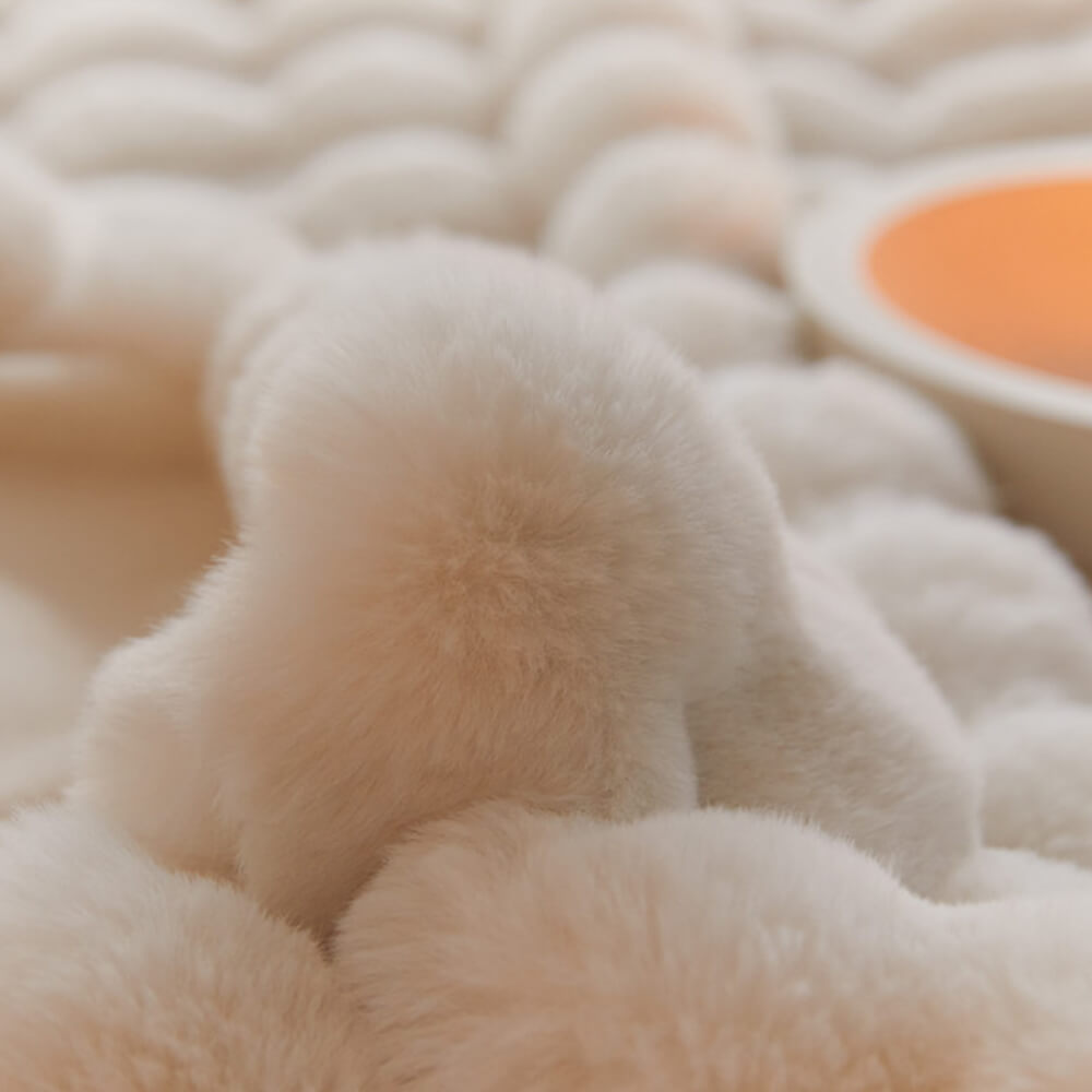 Premium Bubble Double Layer Thick Faux Rabbit Fur Blanket