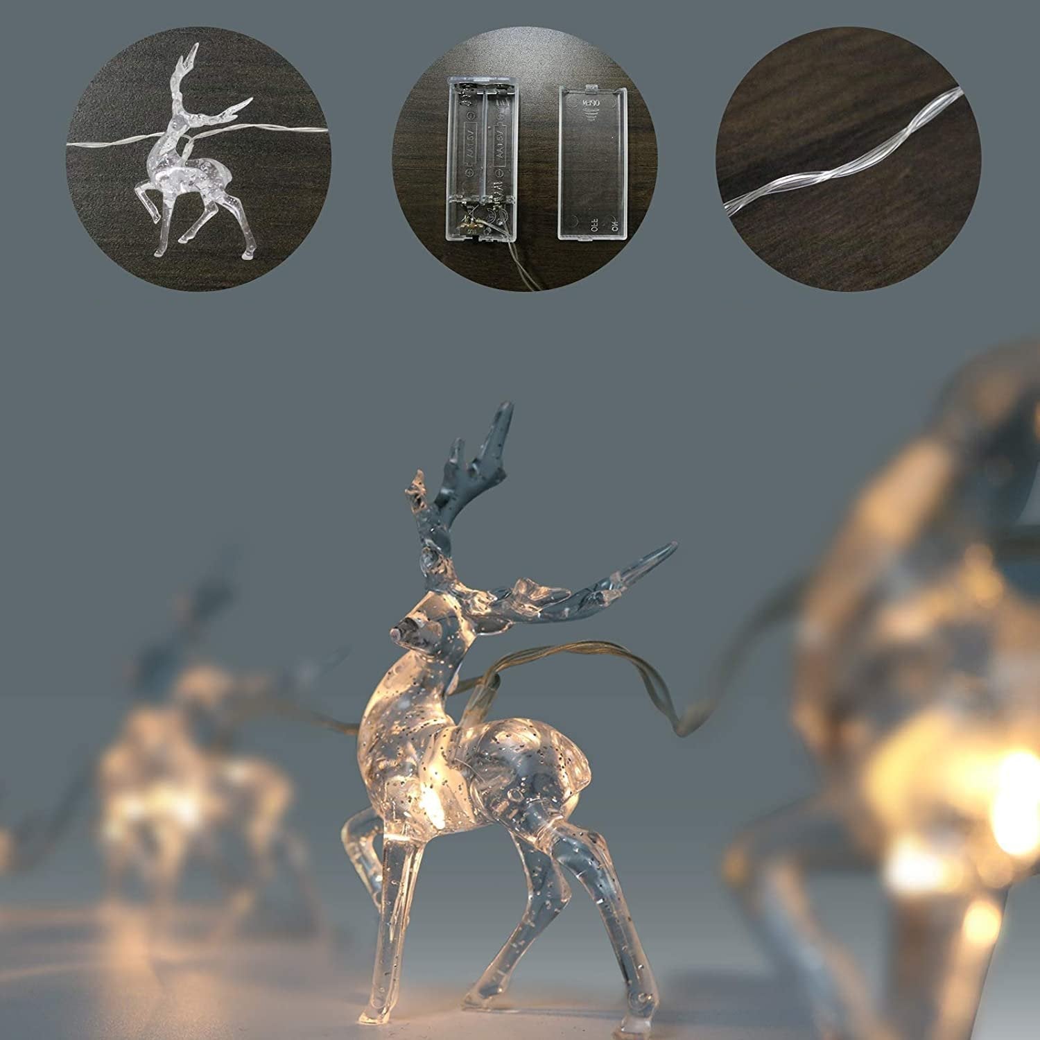 Glowing Reindeer - 1.5M LED Christmas Lights for Reindeer