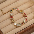 Modern jewelry set with geometric zirconia design