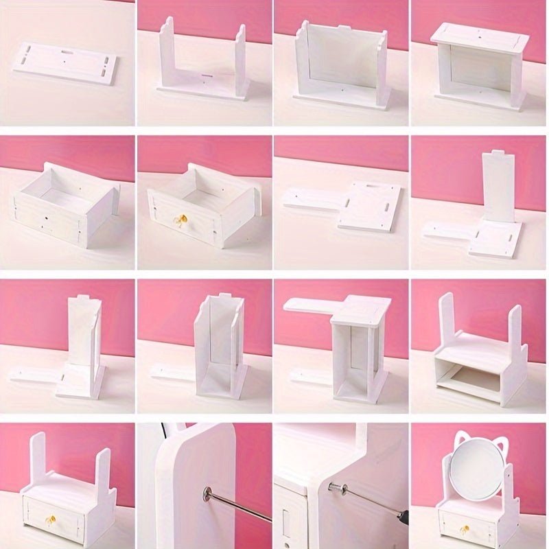 Makeup mirror with integrated storage
